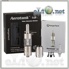 [KangerTech] 2.8ml  AeroTank V2 - Dual Coil - двуспиральный, с регулируемой подачей воздуха