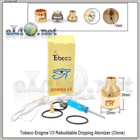 Tobeco Enigma V3 Brass RDA - ОА для дрипа из латуни, две спирали, регулировка подачи поздуха. Энигма