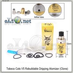 Tobeco Cats V5 RDA - ОА для дрипа из нержавеющей стали и латуни, две спирали. клон.