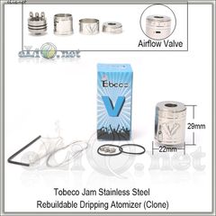 Tobeco Jam Atty RDA - ОА для дрипа из нержавеющей стали. клон