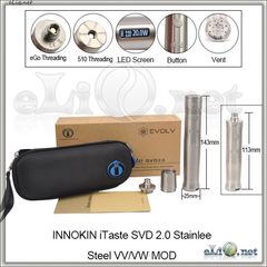20W Innokin iTaste SVD 2.0 Stainless Steel VV/VW MOD - Варивольт / вариватт