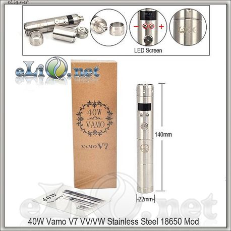 40W Vamo V7 (Stainless Steel) - вариватт из нержавеющей стали.