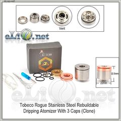 Tobeco Rogue RDA - ОА для дрипа из нержавеющей стали с тремя разными крышками. клон