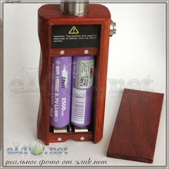 Yepecig Wood mod - деревянный механический мод под 2 аккумулятора 18650.
