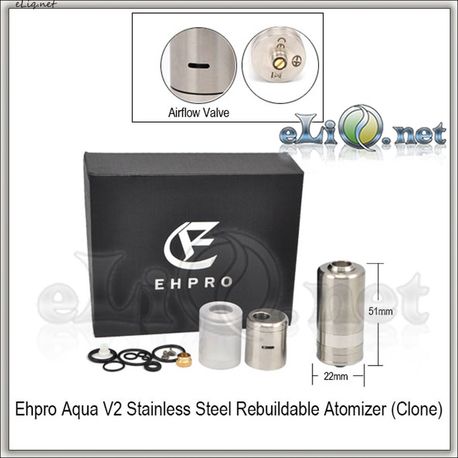 Ehpro Aqua V2 RBA, RDA & Hybrid универсальный обслуживаемый атомайзер.
