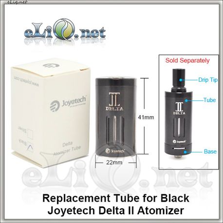 Tube for Black Joyetech Delta II - черная колба атомайзера Дельта 2