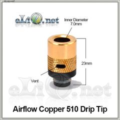 [510] Airflow Copper 510 Drip Tip. Медный дриптип с обдувом.